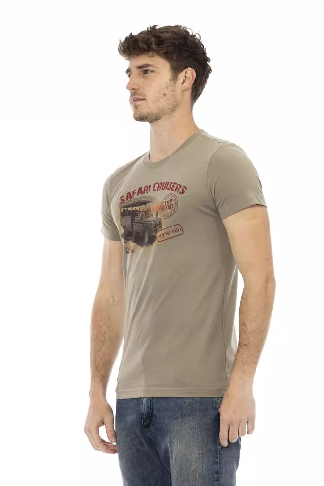 Trussardi Action Green Cotton Men T-Shirt - Luxe Nova