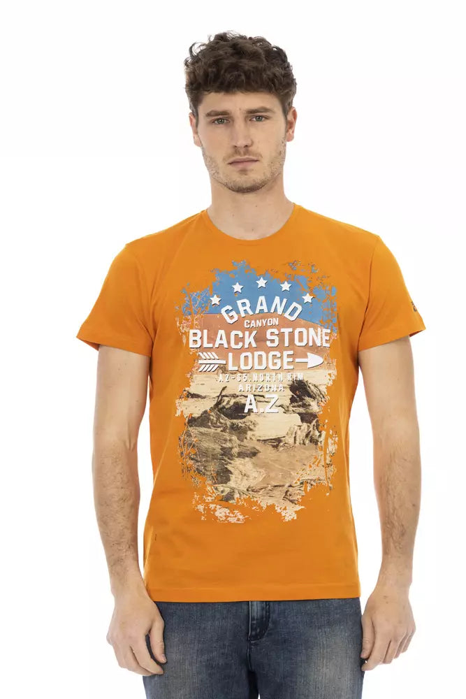 Trussardi Action Orange Cotton Men T-Shirt - Luxe Nova