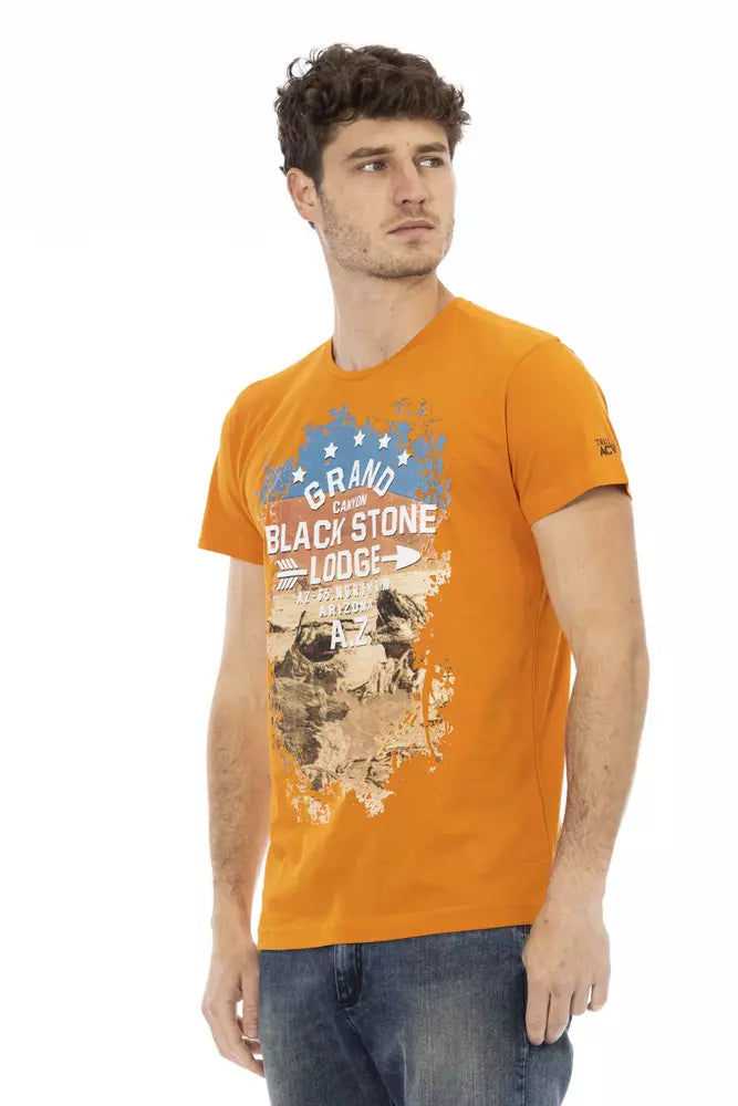 Trussardi Action Orange Cotton Men T-Shirt - Luxe Nova