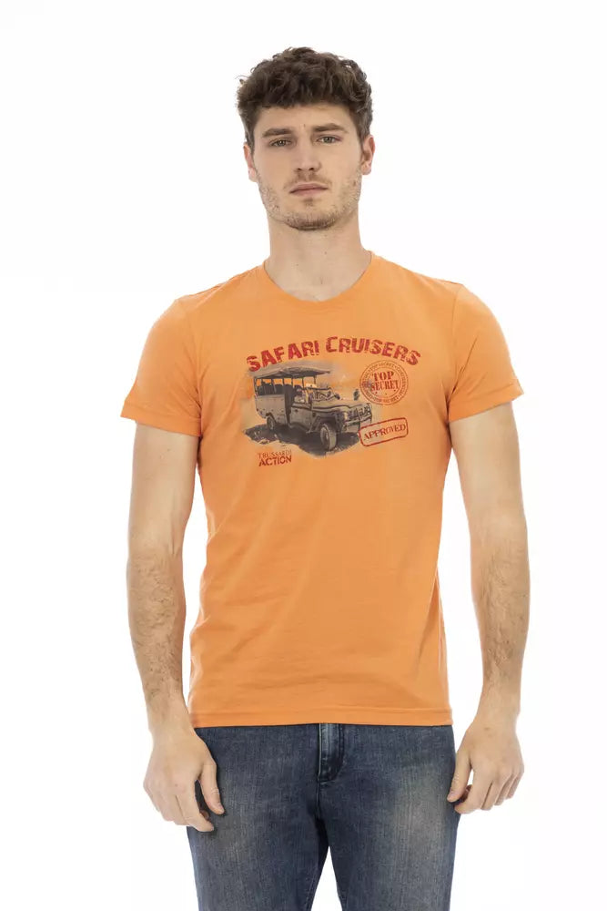 Trussardi Action Orange Cotton Men's T-Shirt - Luxe Nova