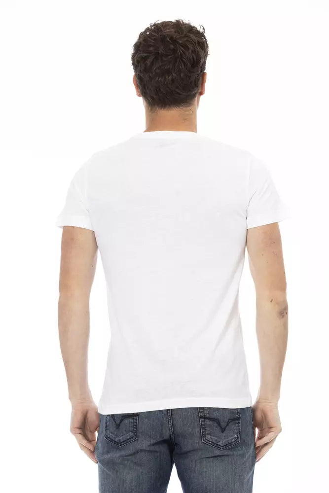 Trussardi Action White Cotton Men T-Shirt - Luxe Nova