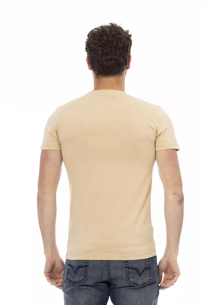 Trussardi Action Beige Cotton Men's T-Shirt - Luxe Nova