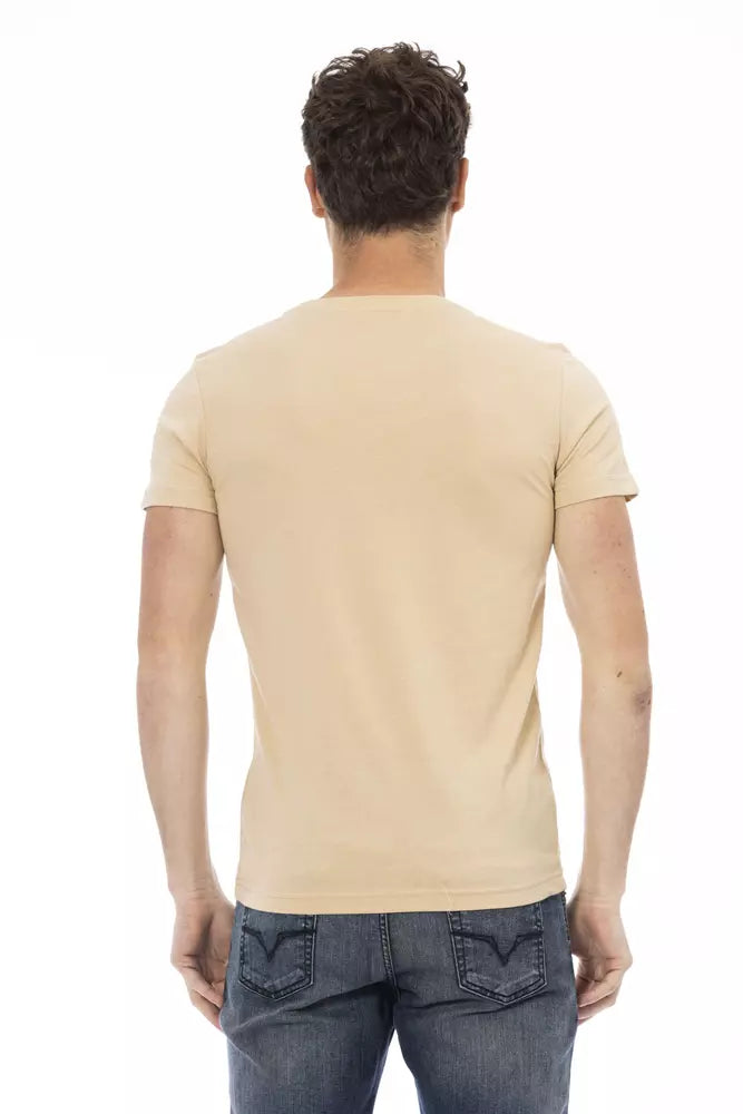 Trussardi Action Beige Cotton Men T-Shirt - Luxe Nova