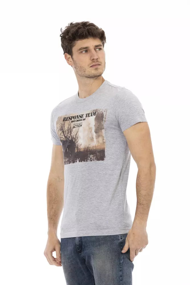 Trussardi Action Gray Cotton Men T-Shirt - Luxe Nova