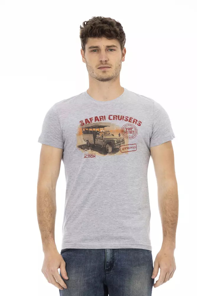 Trussardi Action Gray Cotton Men's T-Shirt - Luxe Nova