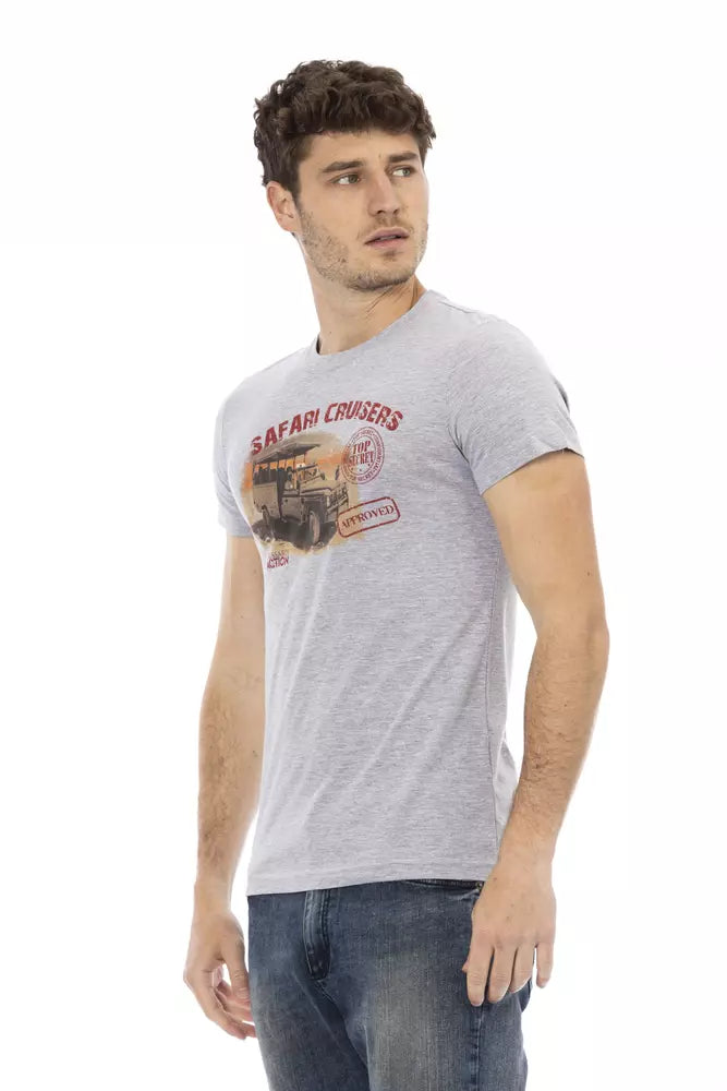 Trussardi Action Gray Cotton Men's T-Shirt - Luxe Nova