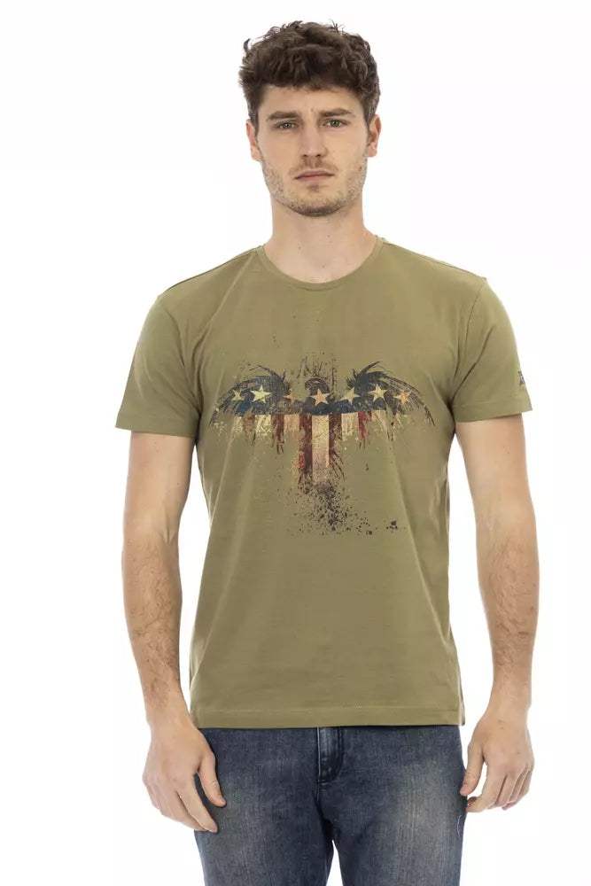 Trussardi Action Green Cotton Men's T-Shirt - Luxe Nova