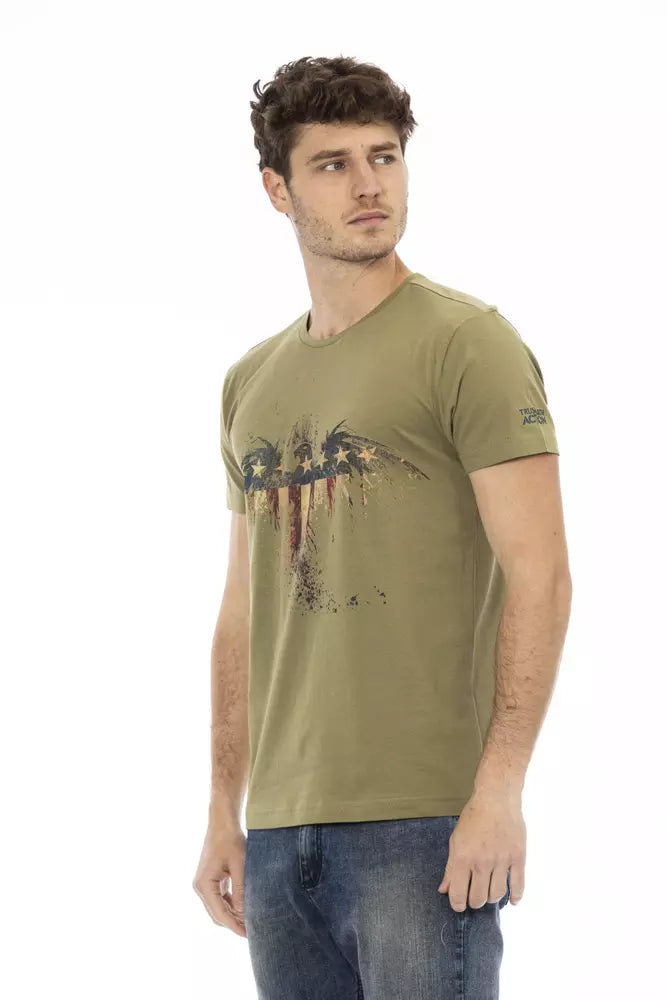 Trussardi Action Green Cotton Men's T-Shirt - Luxe Nova