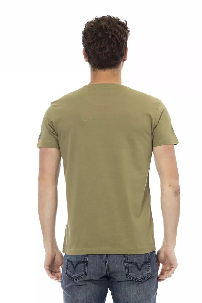 Trussardi Action Green Cotton Men's T-Shirt - Luxe Nova