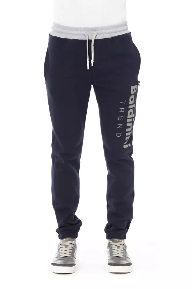 Baldinini Trend Blue Cotton Men Sport Pant - Luxe Nova
