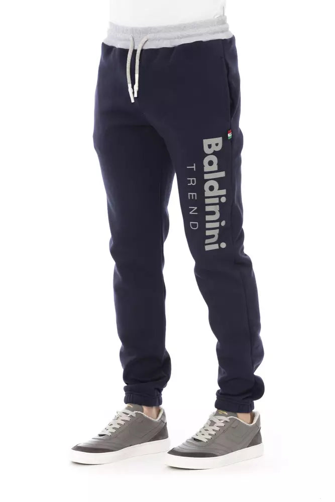 Baldinini Trend Blue Cotton Men Sport Pant - Luxe Nova
