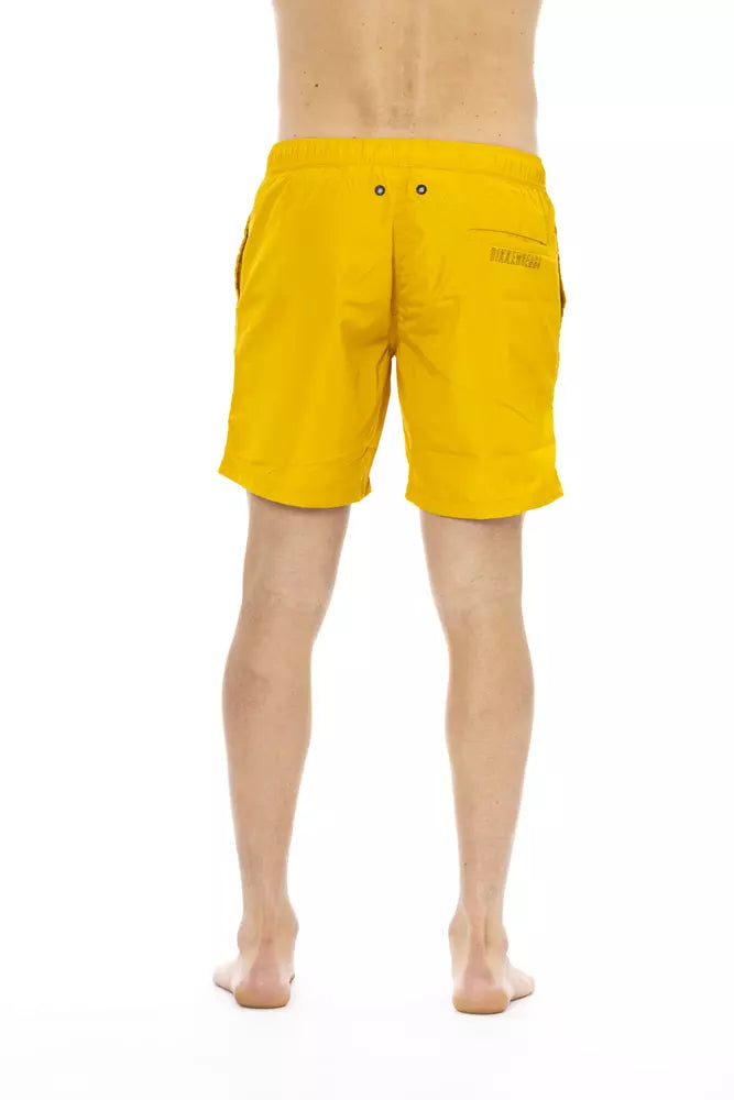 Bikkembergs Yellow Polyester Men Swim Short - Luxe Nova