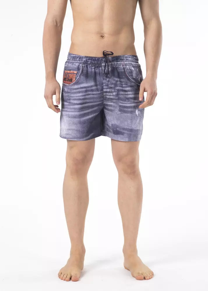 Just Cavalli Blue Polyester Men Swimwear Short - Luxe Nova
