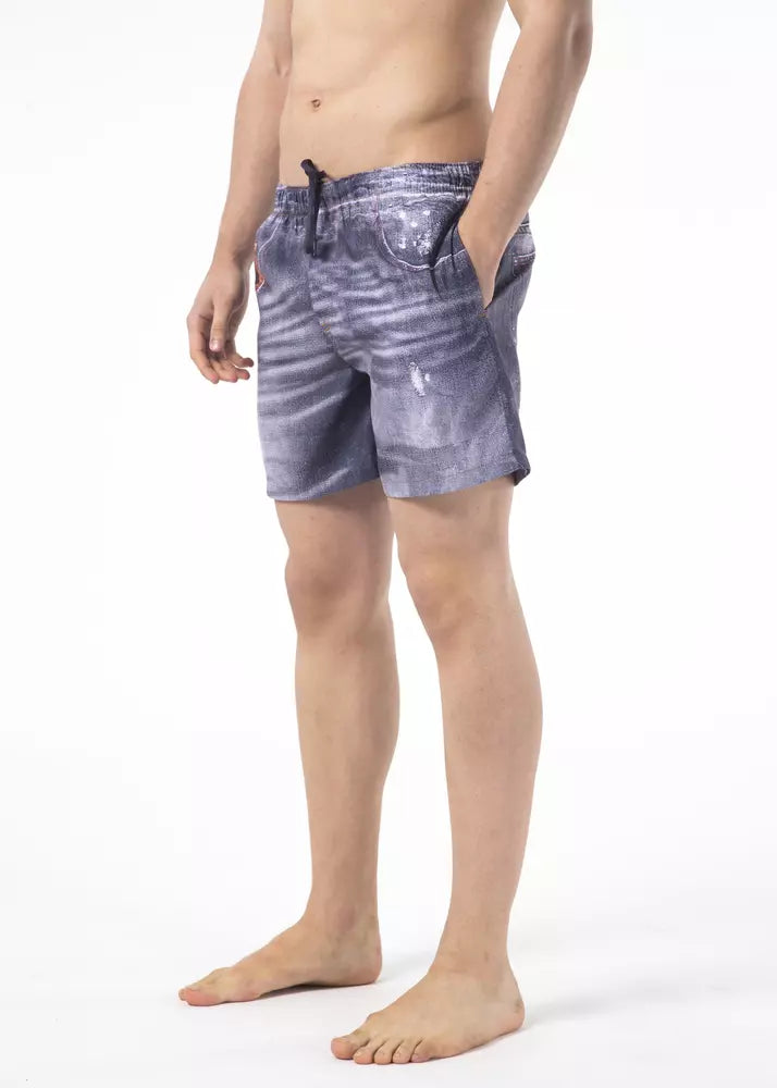 Just Cavalli Blue Polyester Men Swimwear Short - Luxe Nova
