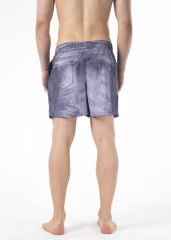 Just Cavalli Blue Polyester Men Swimwear Short - Luxe Nova