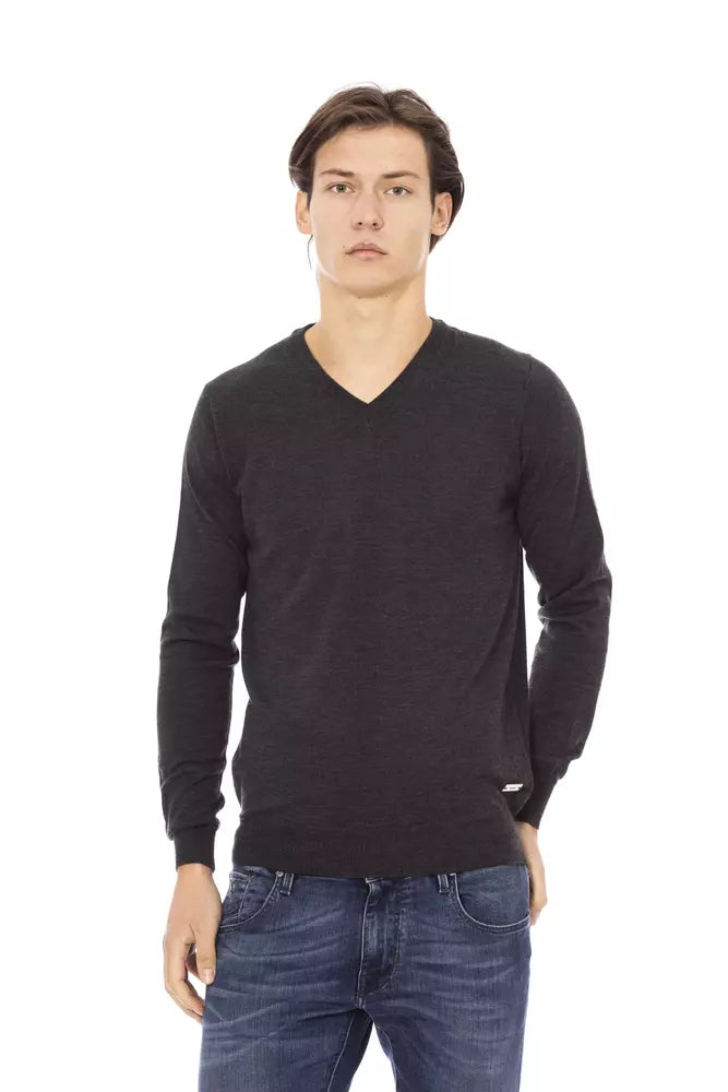 Baldinini Trend Gray Fabric Men Sweater - Luxe Nova