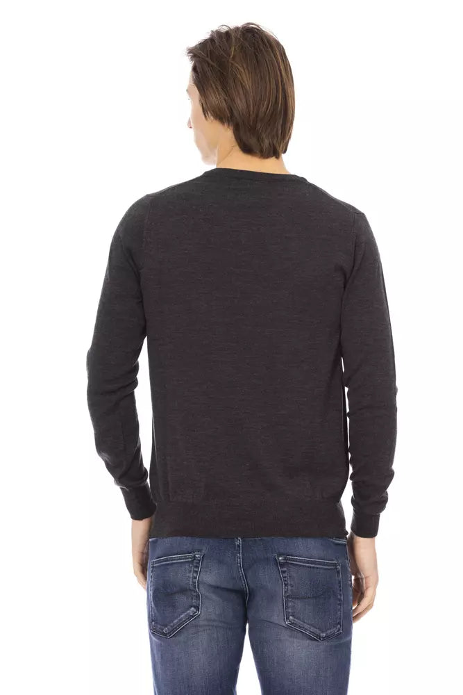 Baldinini Trend Gray Fabric Men Sweater - Luxe Nova