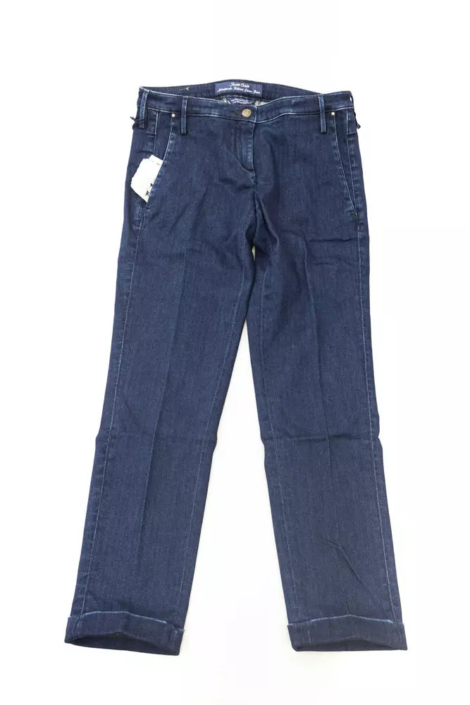 Jacob Cohen Blue Cotton Women Jeans - Luxe Nova