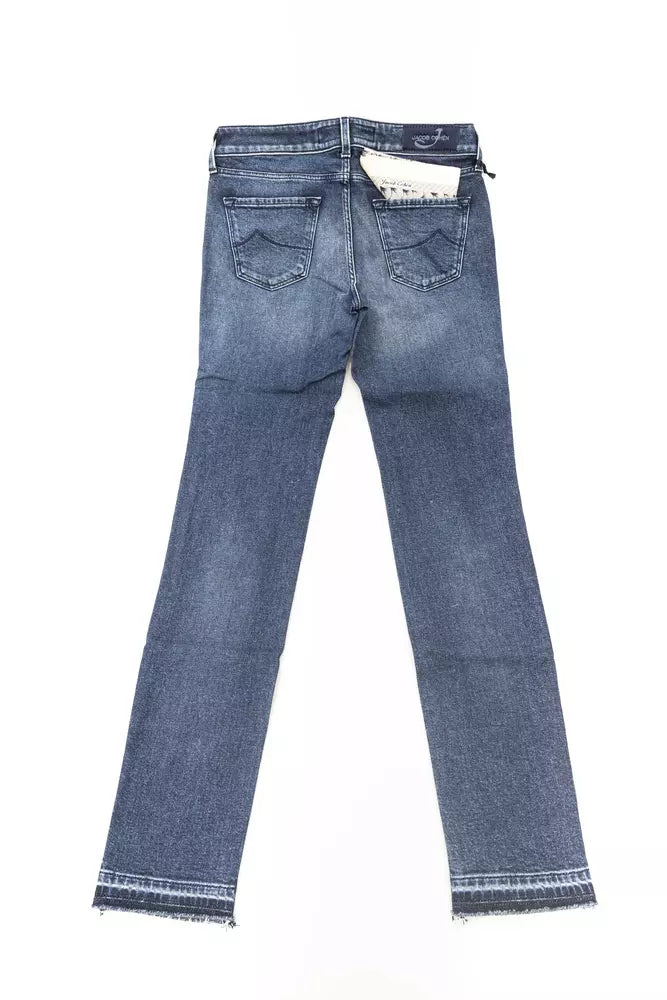 Jacob Cohen Blue Cotton Women Jeans - Luxe Nova