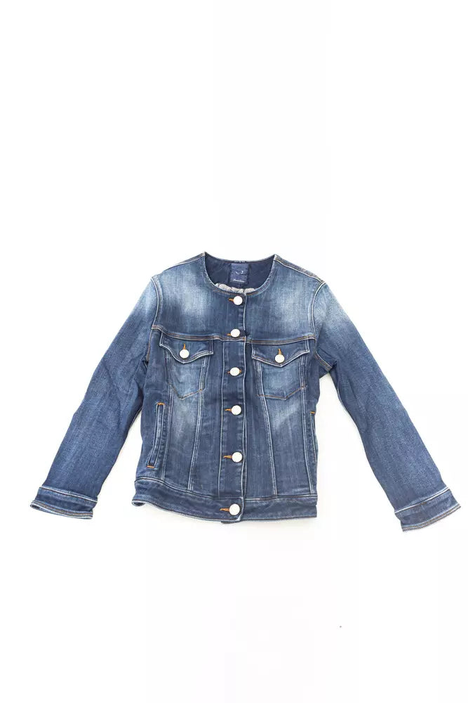 Jacob Cohen Blue Cotton Women Jacket - Luxe Nova