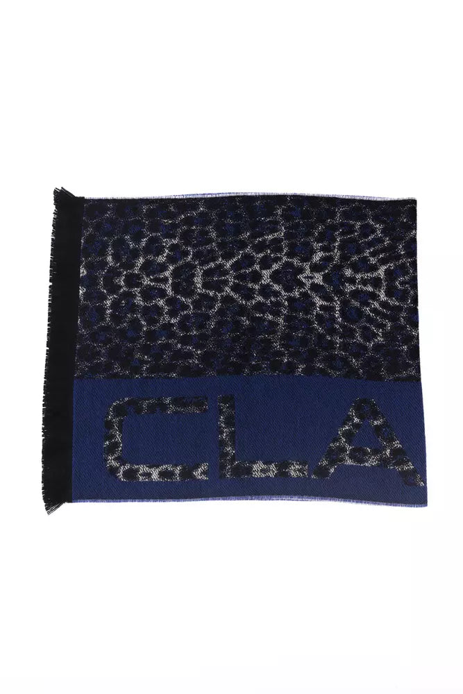 Cavalli Class Blue Wool Men Scarf - Luxe Nova