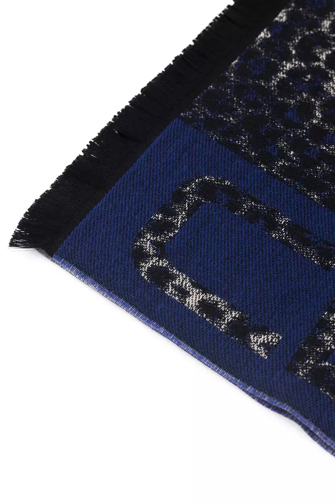 Cavalli Class Blue Wool Men Scarf - Luxe Nova