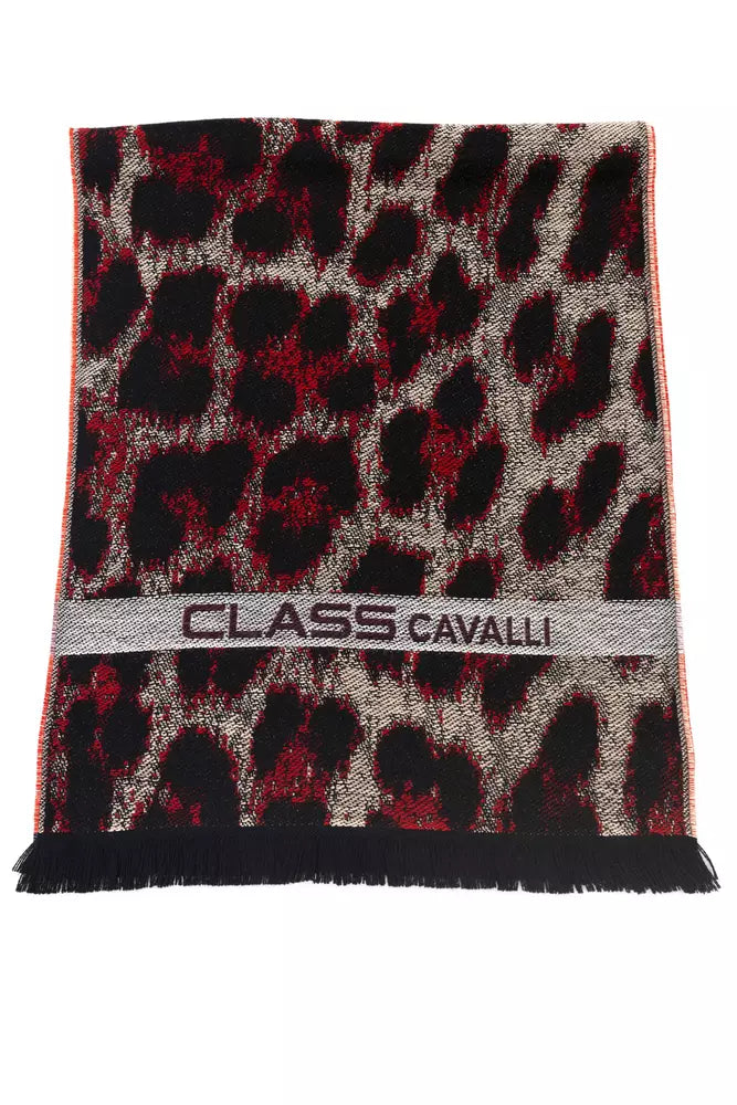 Cavalli Class Burgundy Wool Men Scarf - Luxe Nova