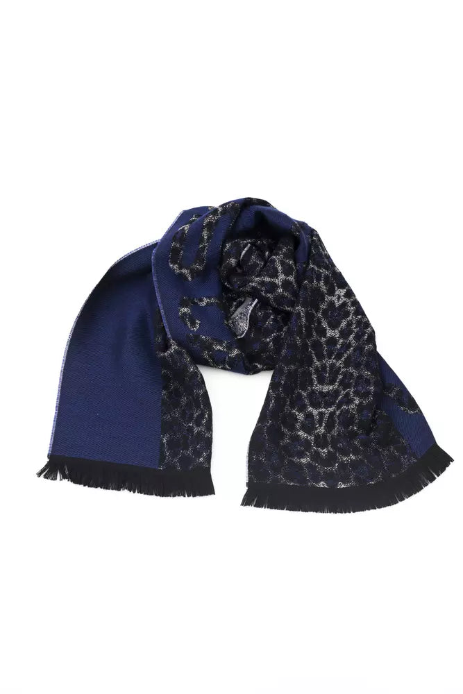Cavalli Class Blue Wool Men Scarf - Luxe Nova