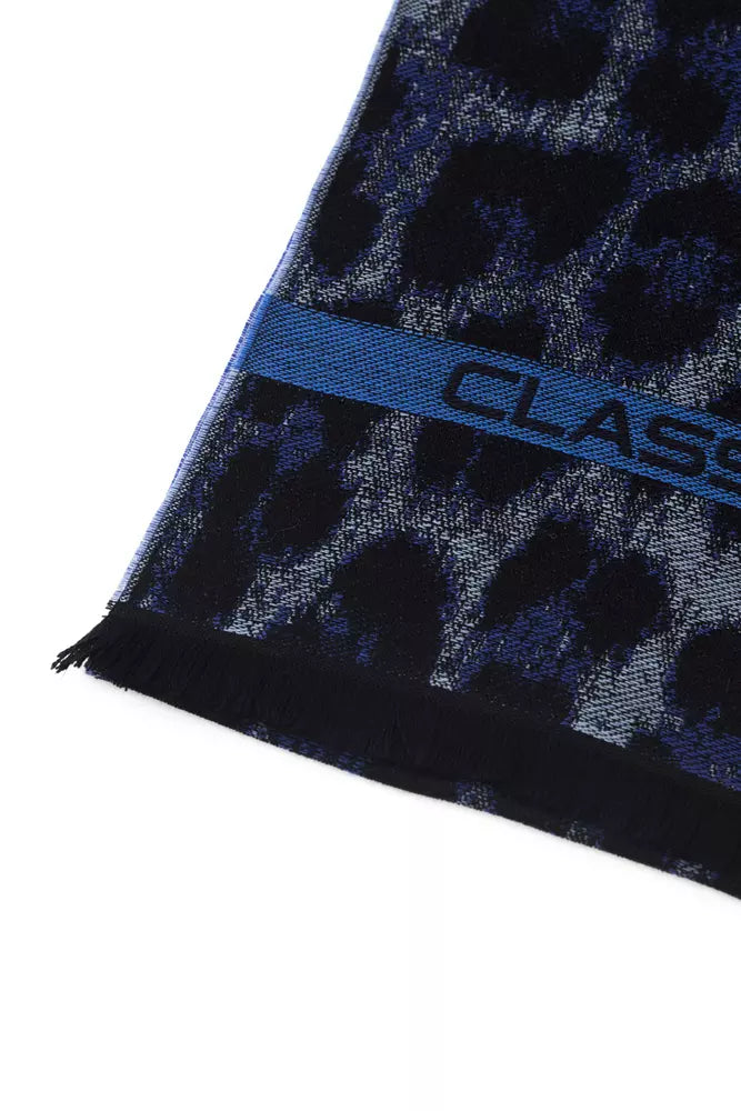 Cavalli Class Blue Wool Men Scarf - Luxe Nova