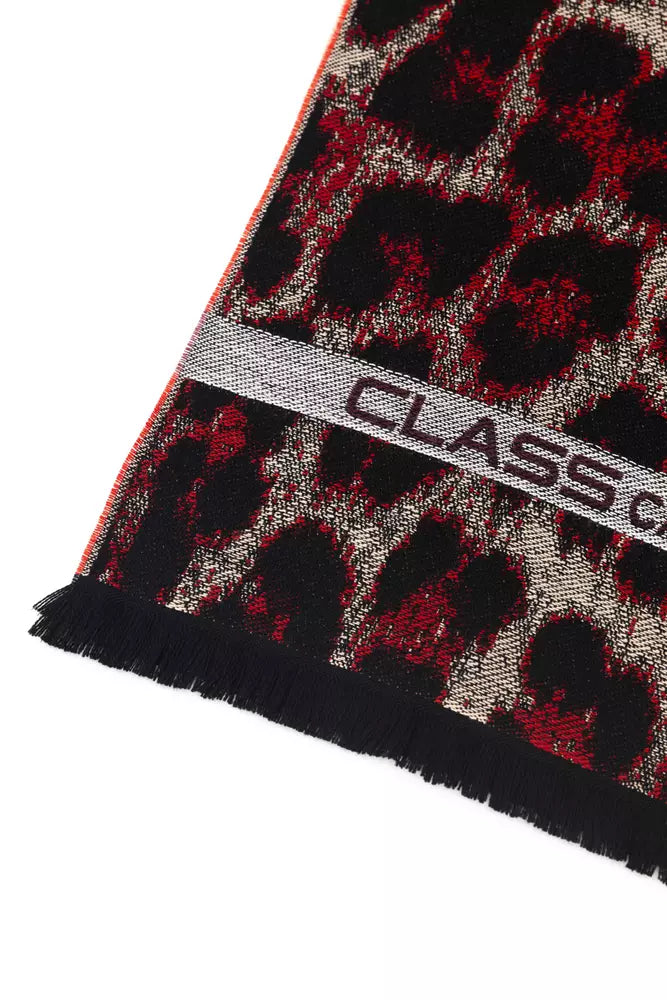Cavalli Class Burgundy Wool Men Scarf - Luxe Nova