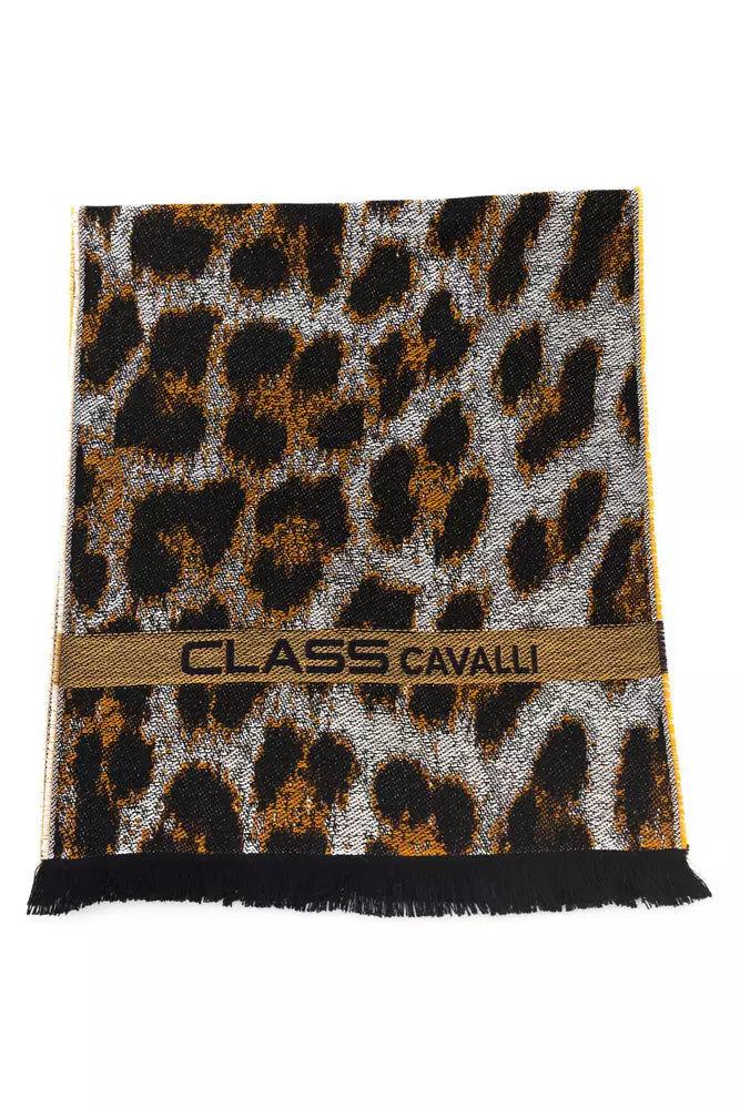 Cavalli Class Brown Wool Men Scarf - Luxe Nova