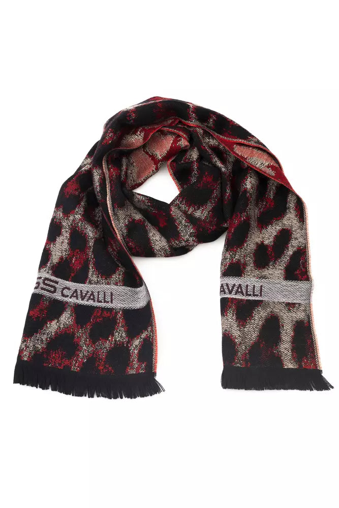 Cavalli Class Burgundy Wool Men Scarf - Luxe Nova