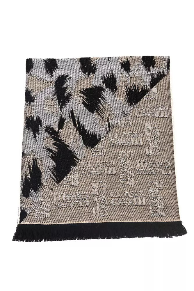Cavalli Class Beige Wool Men Scarf - Luxe Nova