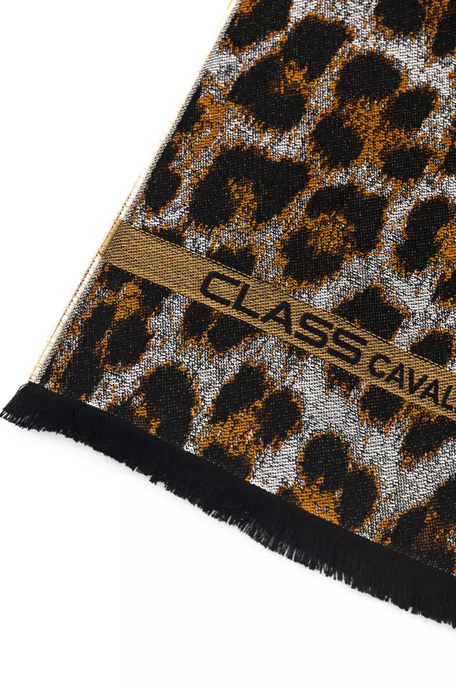 Cavalli Class Brown Wool Men Scarf - Luxe Nova