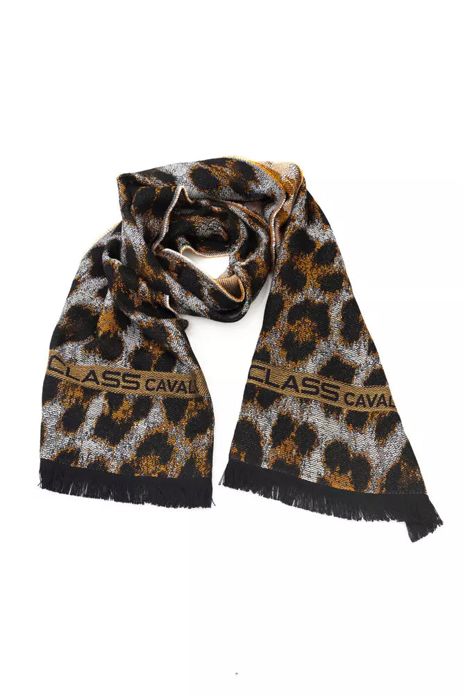 Cavalli Class Brown Wool Men Scarf - Luxe Nova