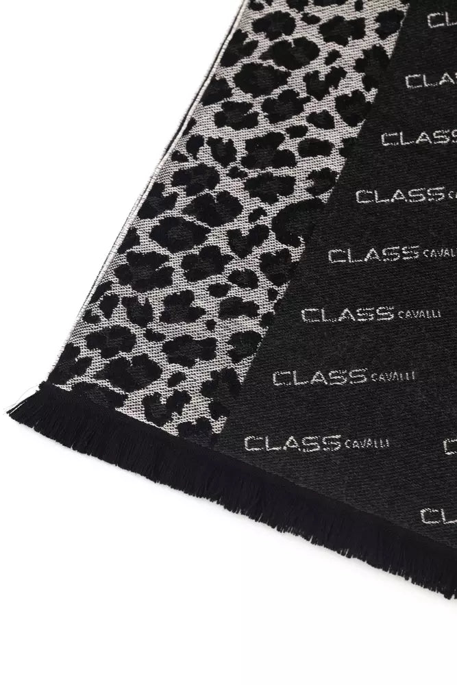 Cavalli Class Black Wool Men Scarf - Luxe Nova