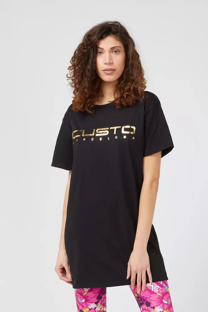 Custo Barcelona Black Cotton Women T-Shirt - Luxe Nova