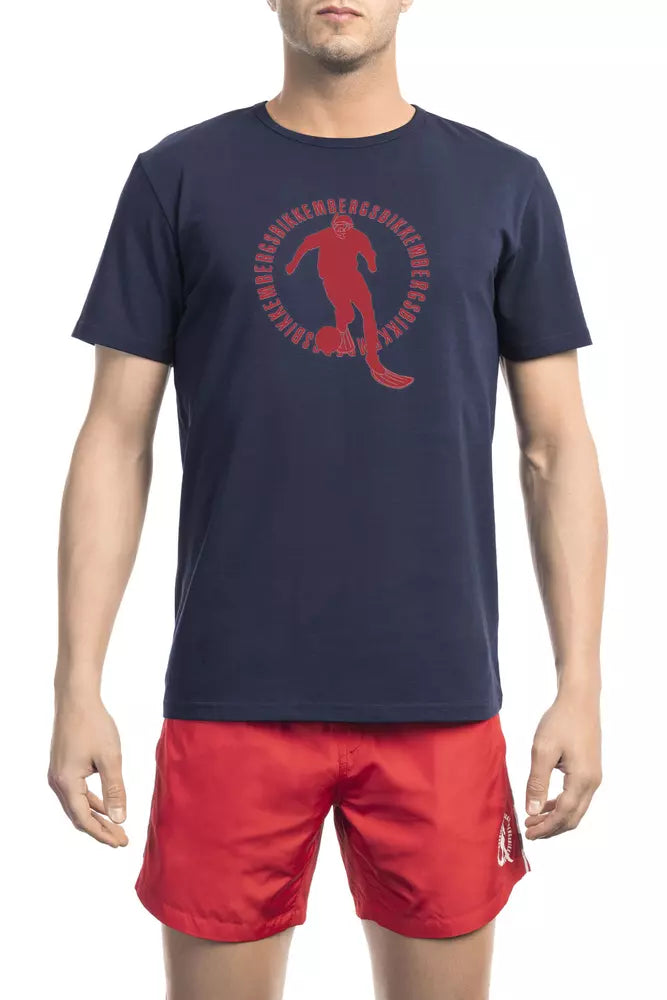 Bikkembergs Blue Cotton Men T-Shirt