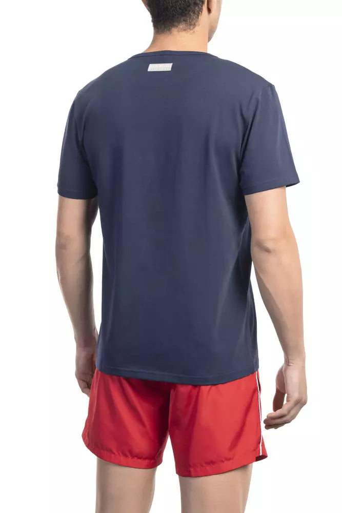 Bikkembergs Blue Cotton Men T-Shirt