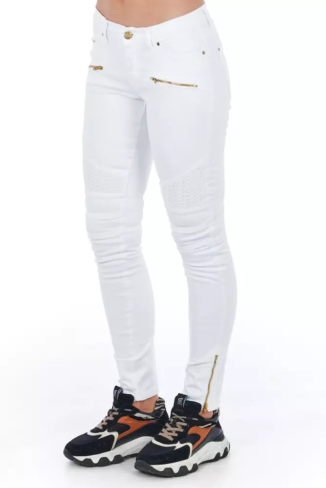 Frankie Morello White Cotton Women Jeans - Luxe Nova