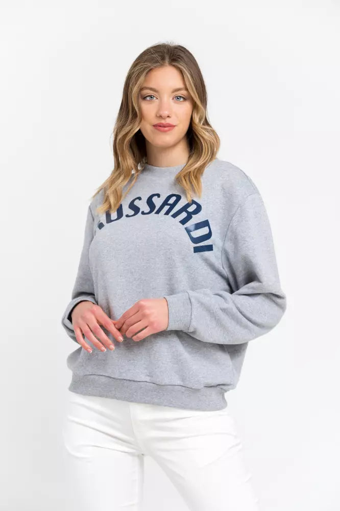 Trussardi Gray Cotton Women Sweatshirt - Luxe Nova