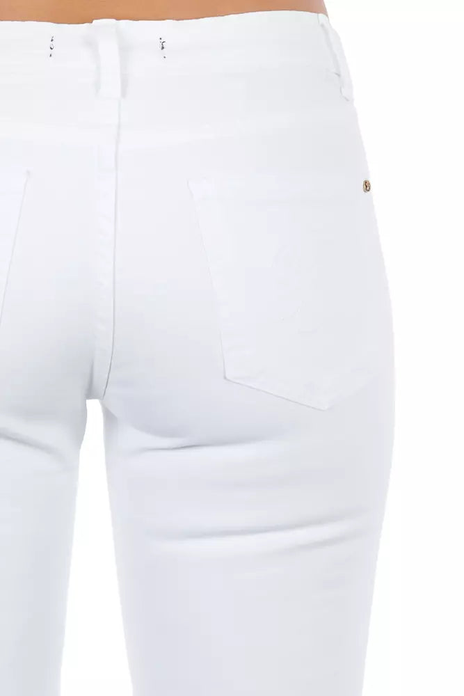 Frankie Morello White Cotton Women Jeans - Luxe Nova
