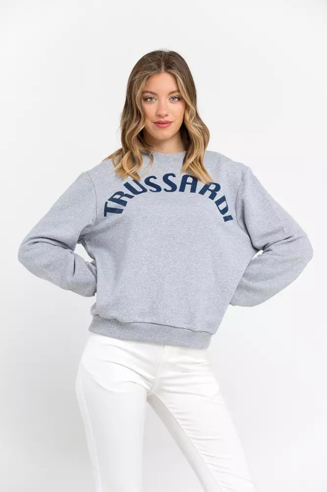 Trussardi Gray Cotton Women Sweatshirt - Luxe Nova