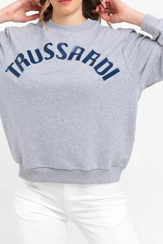Trussardi Gray Cotton Women Sweatshirt - Luxe Nova