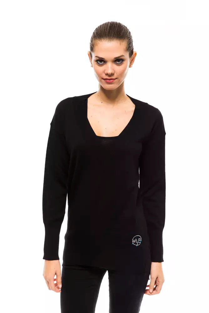 Montana Blu Black Wool Women Sweater - Luxe Nova