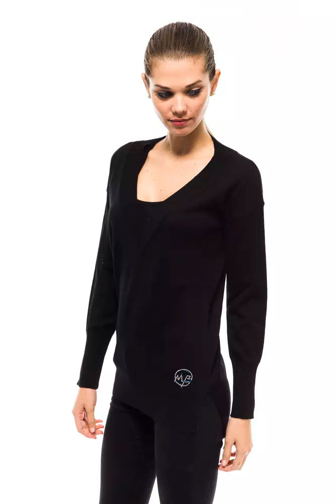 Montana Blu Black Wool Women Sweater - Luxe Nova