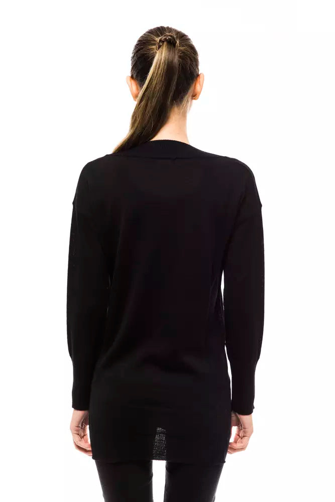Montana Blu Black Wool Women Sweater - Luxe Nova