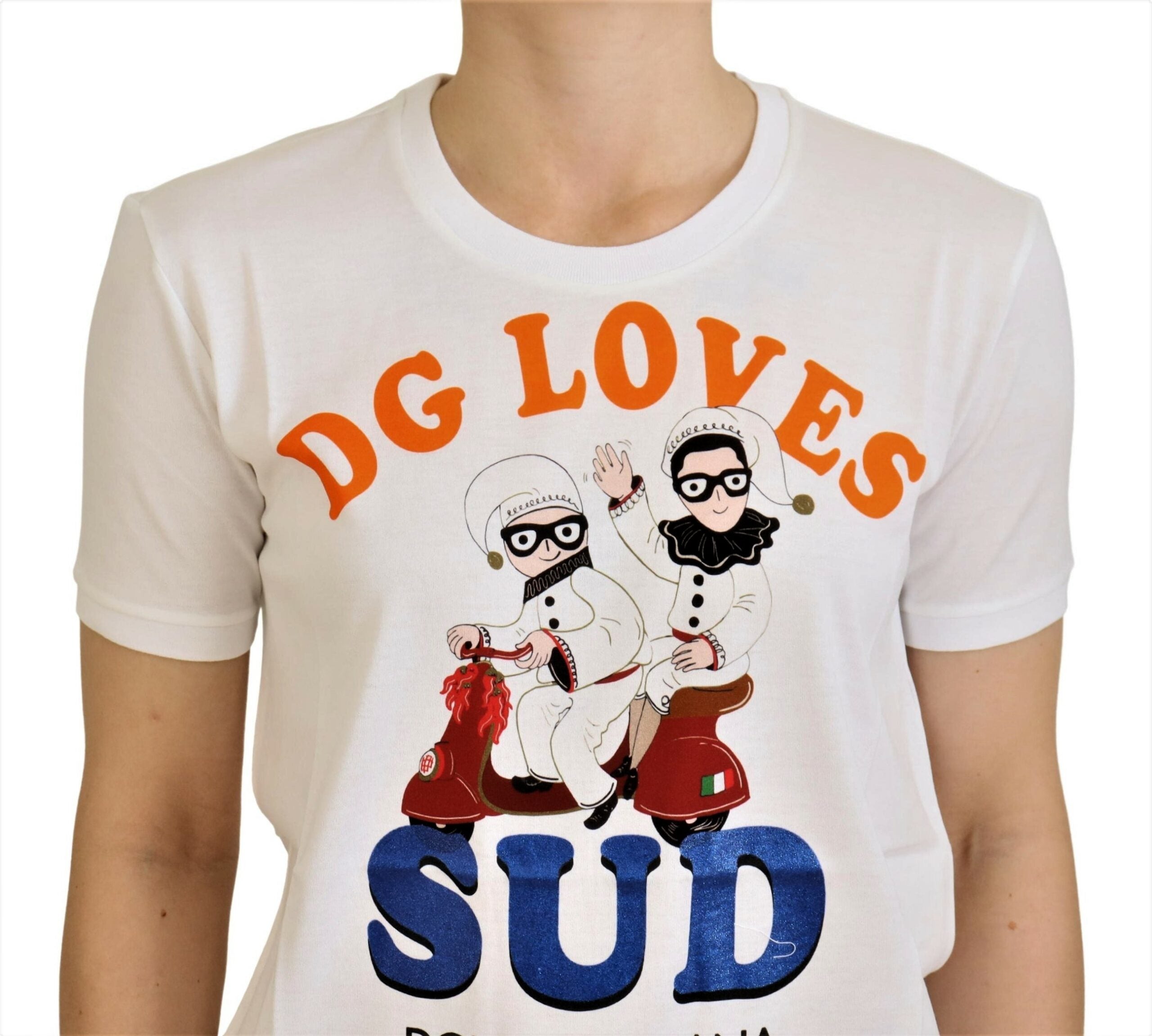 Dolce & Gabbana White Cotton DG Loves SUD  T-shirt - Luxe Nova