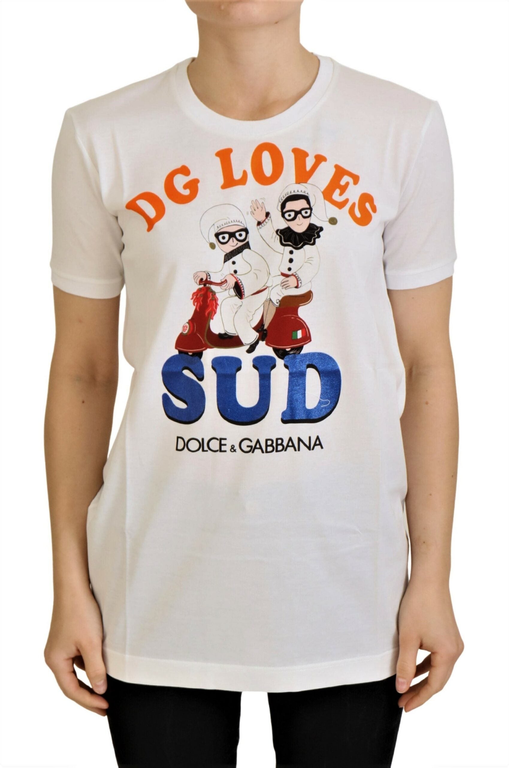 Dolce & Gabbana White Cotton DG Loves SUD  T-shirt - Luxe Nova