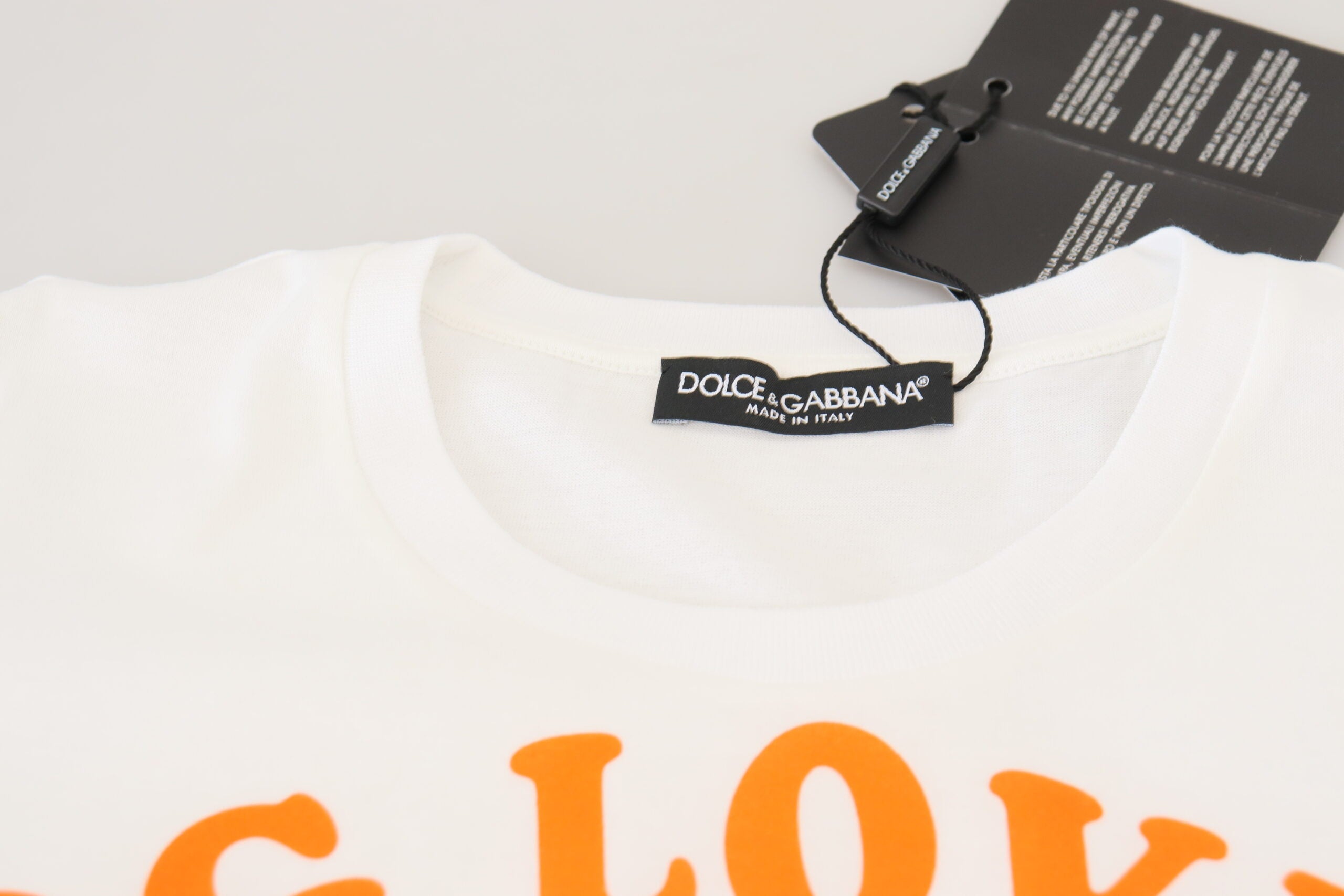 Dolce & Gabbana White Cotton DG Loves SUD  T-shirt - Luxe Nova